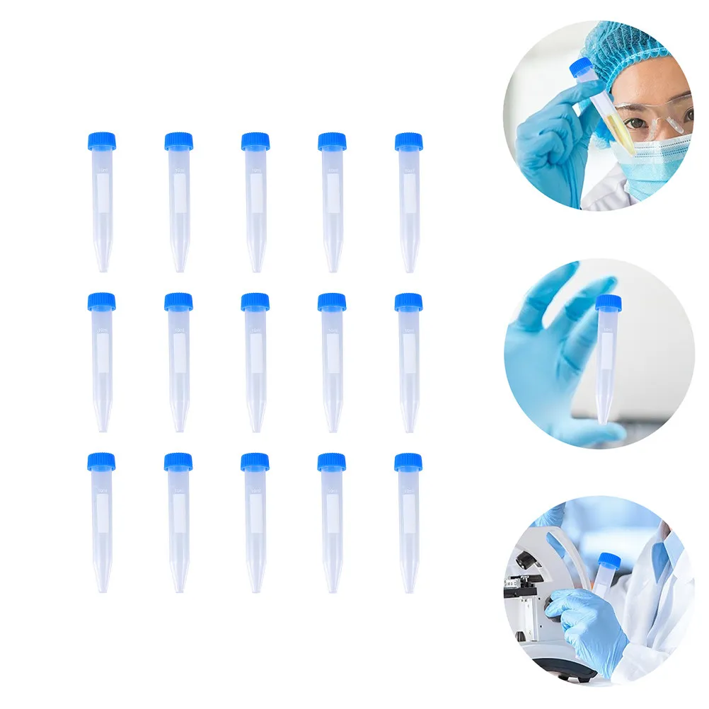 

50Pcs 10Ml Plastic Centrifuge Tubes with Tight-Fitting Lids Leak-Proof Centrifugal Tube for Molecular Biology