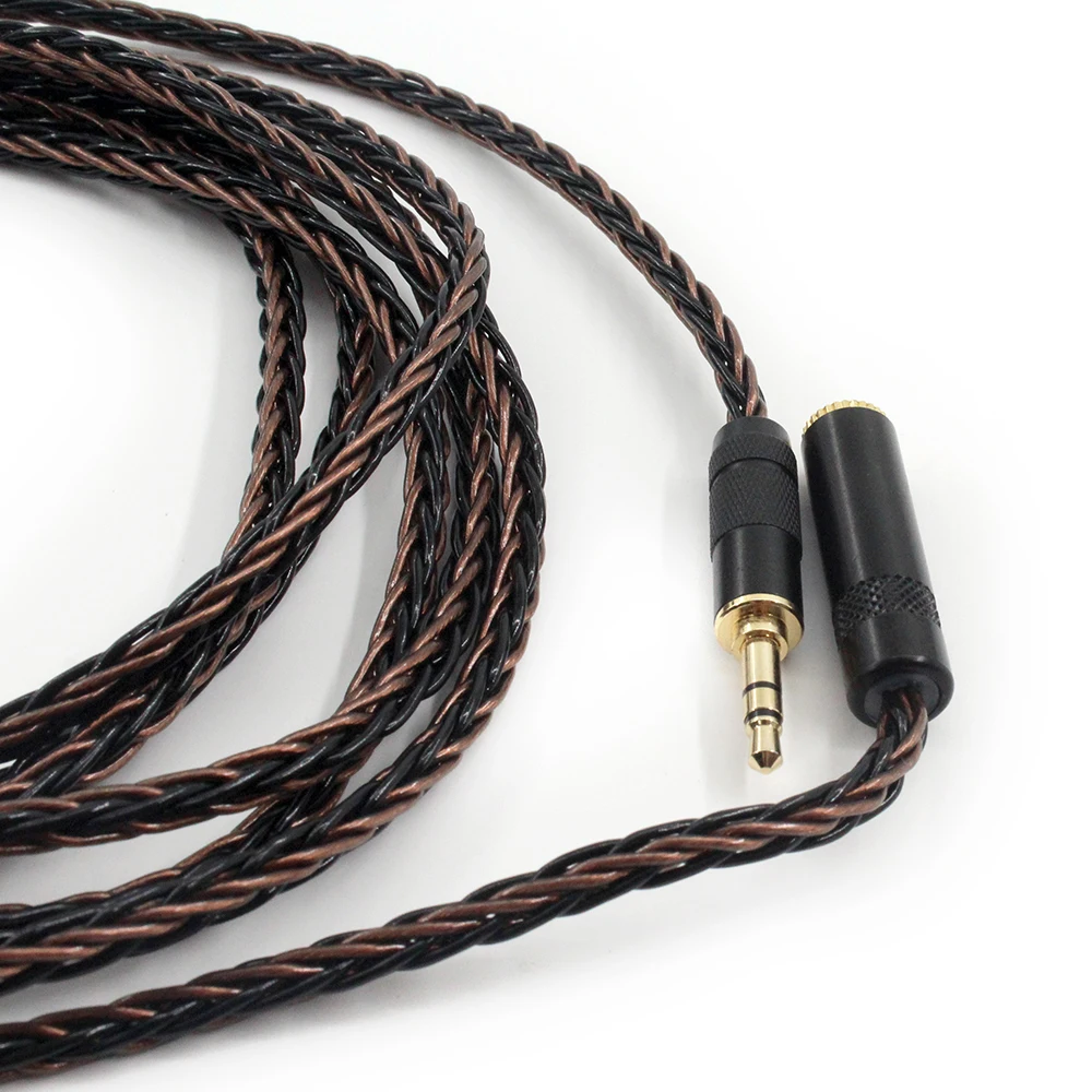 8-rdzeniowy srebrny przewód Audio 3.5mm kabel kobiecy męski, przewód rozszerzenie Audio, przedłużacz słuchawkowy