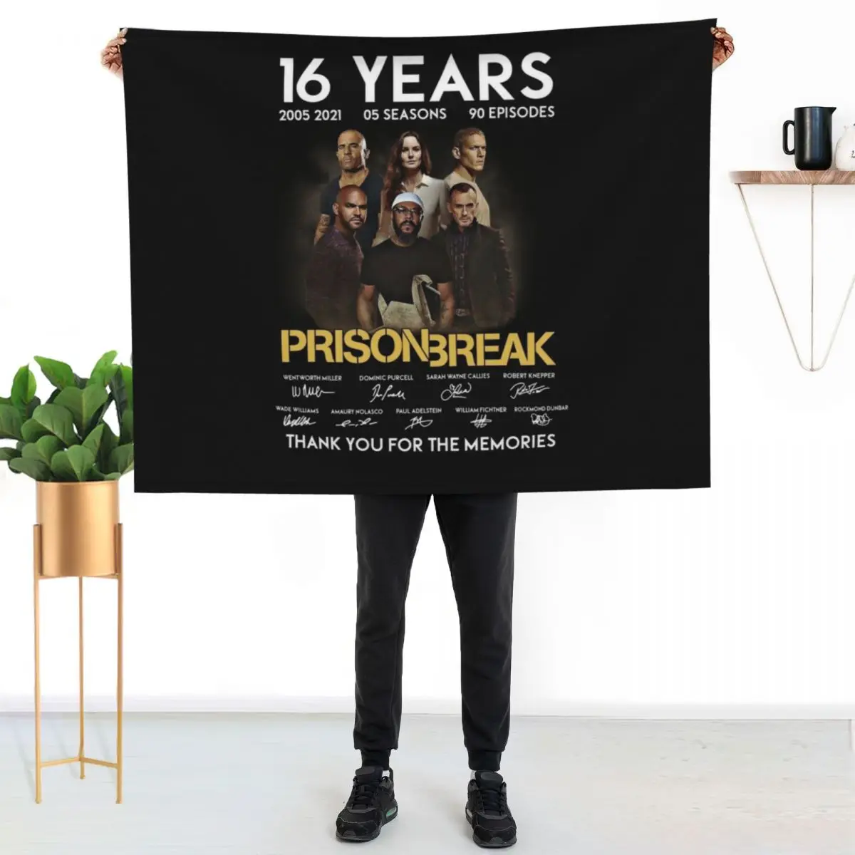 16 Years Prison Break Signature , Thank You For The Memmories , Prison Break Throw Blanket Beautifuls for babies Nap Blankets