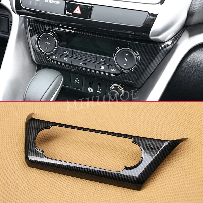 

For Mitsubishi Eclipse Cross 2018-2024 LHD Interior Dashboard AC Air Condition Switch Cover Carbon Fiber Decoration