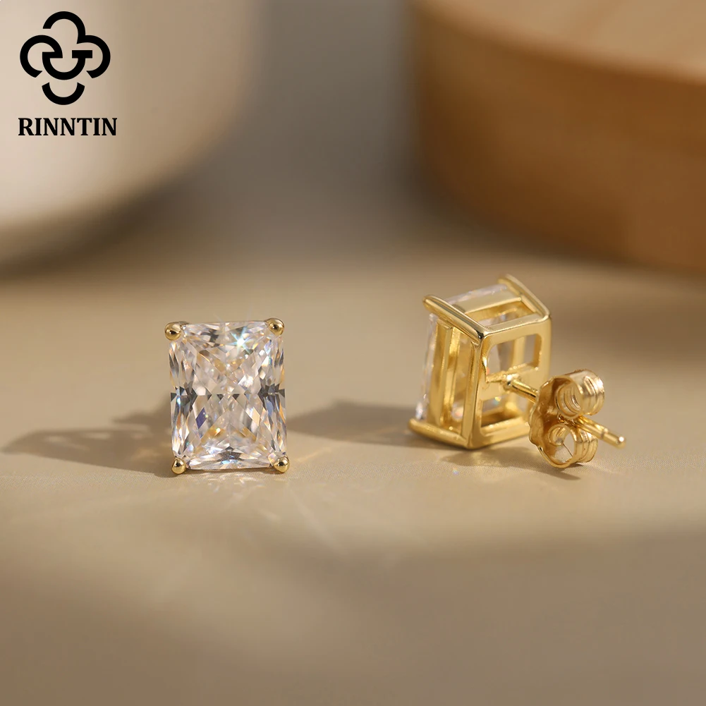 

Rinntin Certified 1-4ct Moissanite Earrings Sparkling High Quality Diamond 925 Sterling Silver Stud Earring Jewelry Party SMOE06