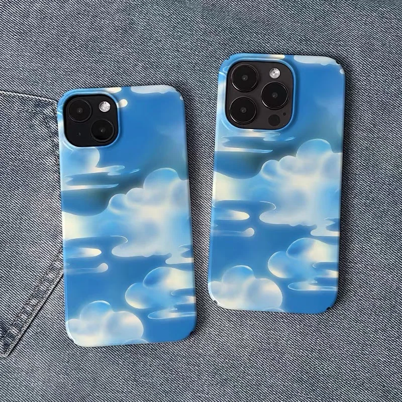

Ins Blue Atmosphere and Sky Art Case for IPHONE 17 16ProMax 15 14 13 12 11 PRO Plus Acrylic TPU Two in One Magnetic Phone Cases