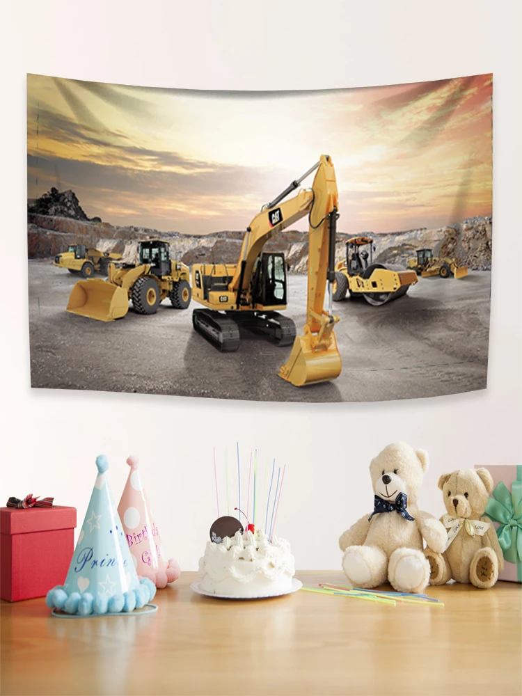 60X90CM 90X150CM Excavator Poster Flag Polyester Printing Heavy Equipment Poster Banner For Decor Tapestry