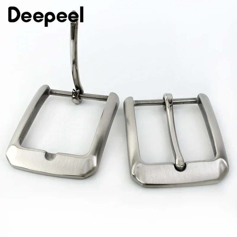 1Pc Deepeel 40mm Stainless Steel Men Belt Buckle Pin Buckles High Quality Leather Craft Leisure Waistband Head Decor Accessories