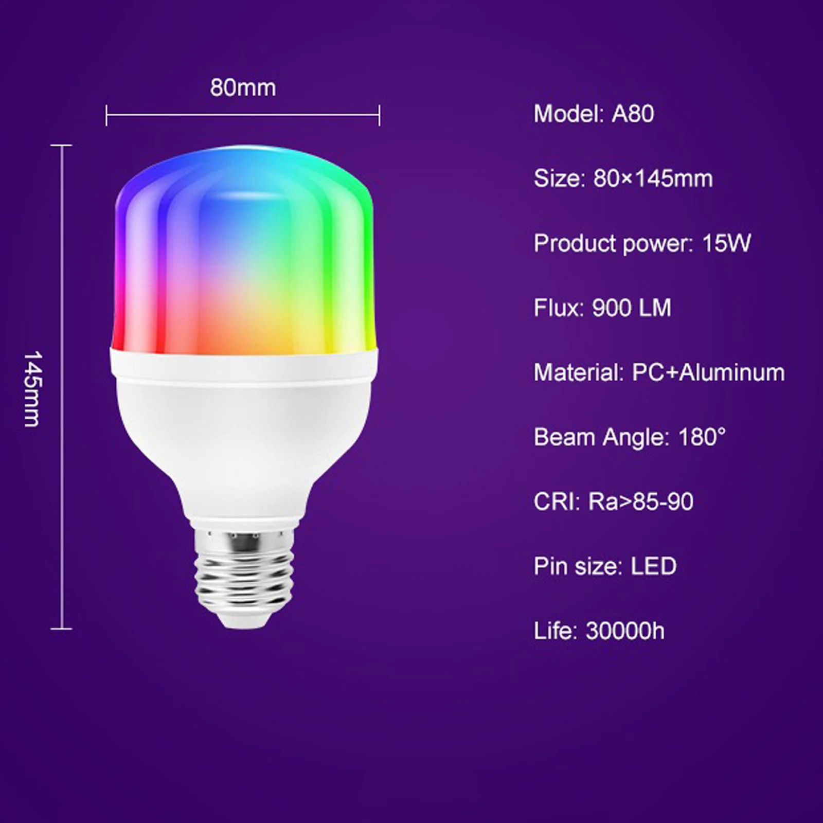 LED intelligent color changing remote control bulb light with memory LED seven color RGB bulb color light bulb