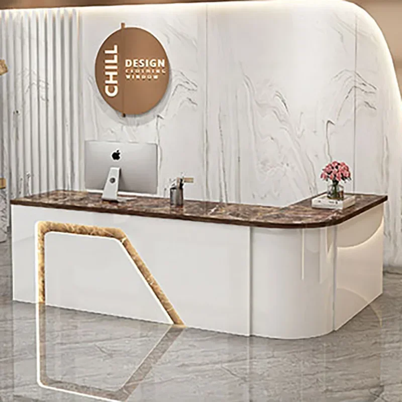 Counter Table Bar Reception Desk Tall Marble Office Commercial Reception Desk Beauty Salon Garden Furniture Sets