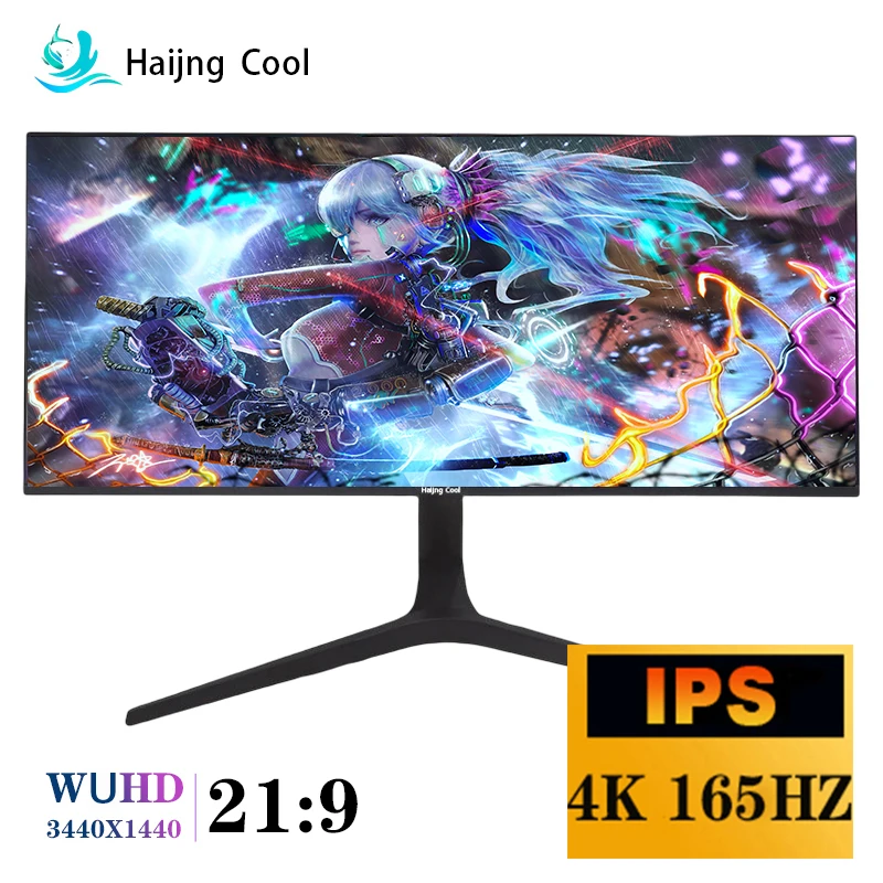 Haijing Cool Gaming Monitor IPS Lcd-Monitoren 34 Inch 21:9 165Hz 144Hz Dp/3440*1440 Resolutie Sync Technologie Display
