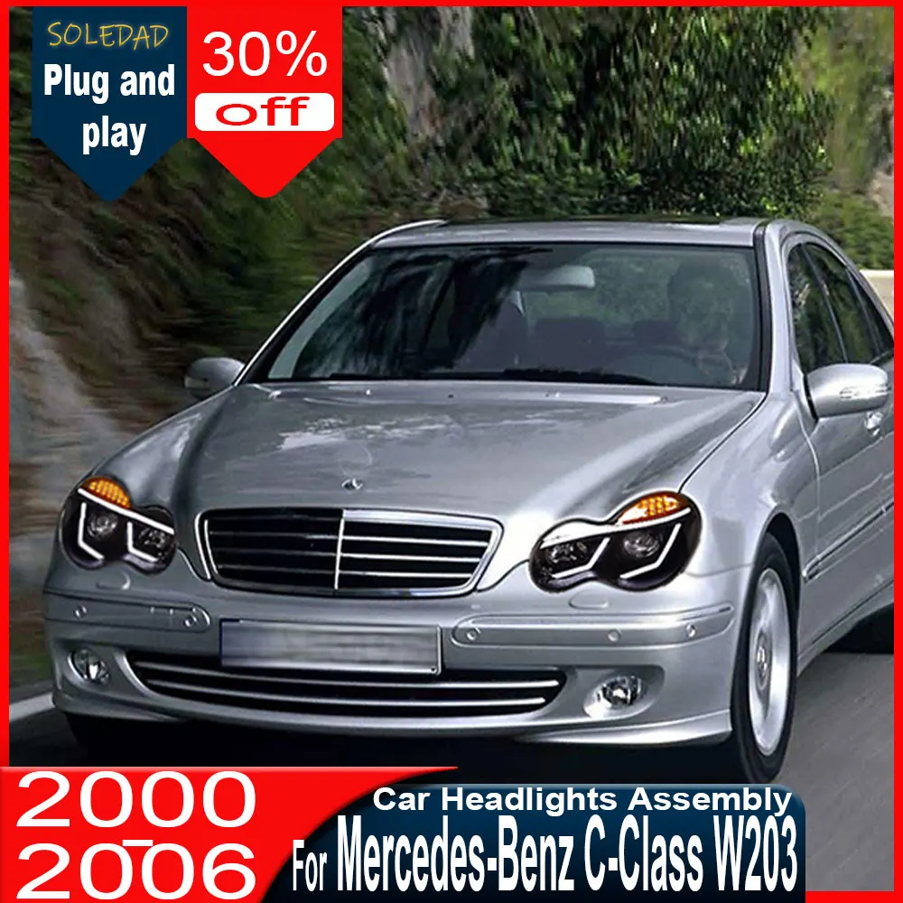 

Car LED Headlights For Mercedes Benz C CLASS W203 2000-2006 C200 C230 Car HeadLamp DRL Dynamic Signal Lamp Front light Assembly