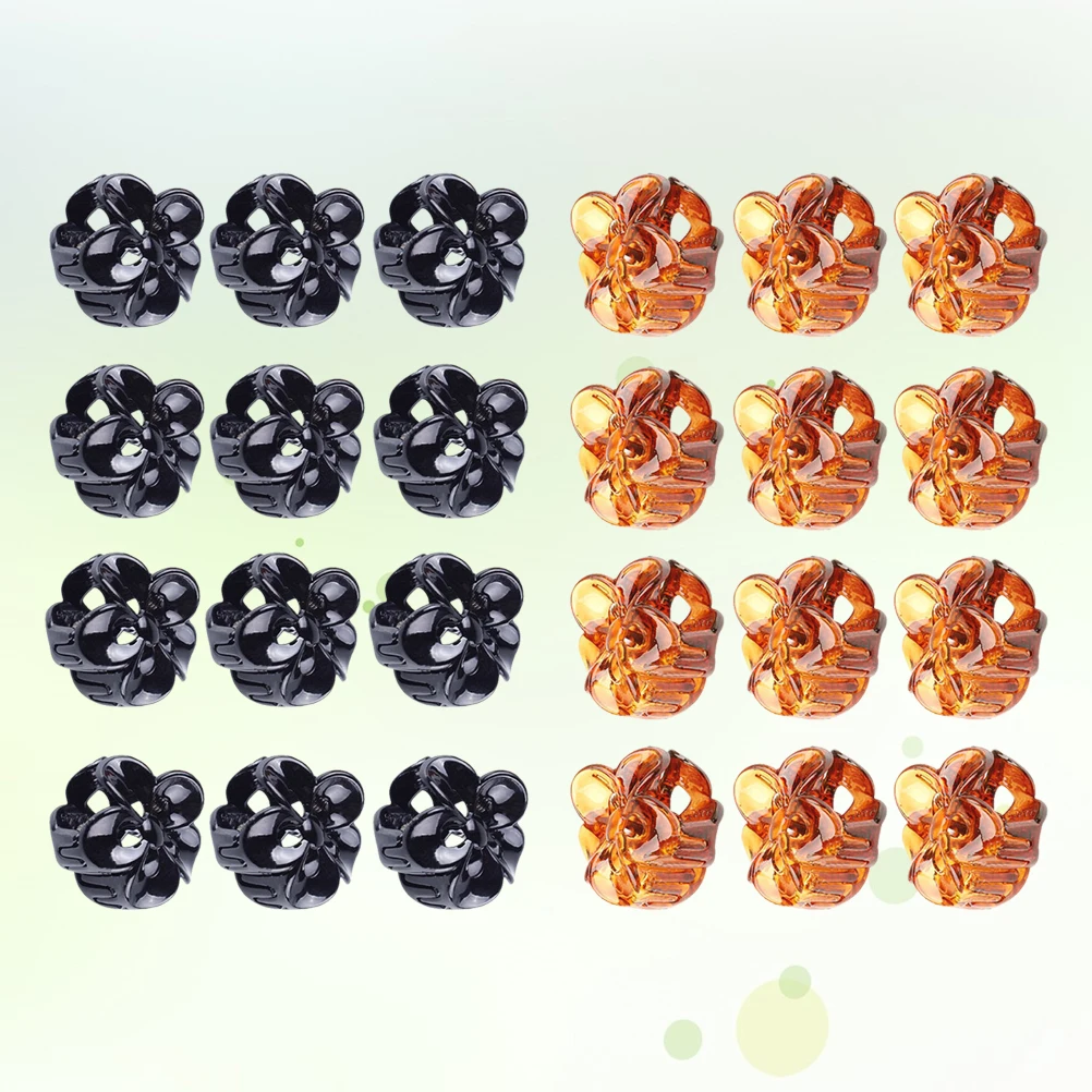

24 Pcs Plum Hair Clip Clips Mini Claw Lovely Flower Shape Cripper Hairpins Woman