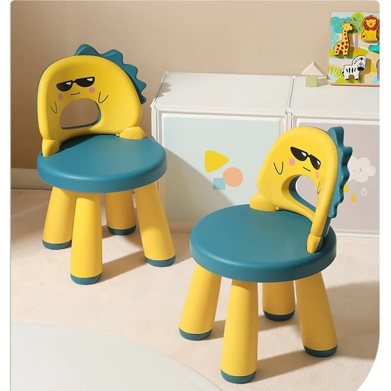 Cute Cartoon Children\'s Chair Plastic Thickened Kindergarten Baby Chairs Non Slip Household Seats Backchair Cosy Kids Chair