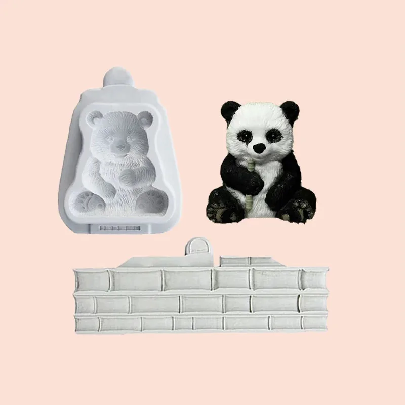 Panda \\ bamboo silicone mold cake chocolate baking accessories mold