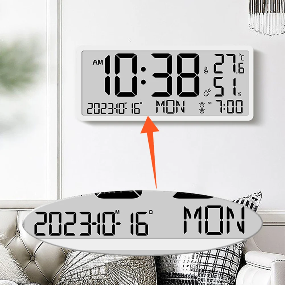 LED Digital Wall Clock Accurate Real-time Temperature Humidity Clocks Large LED Display Electronic Table Clocks Dropshipping