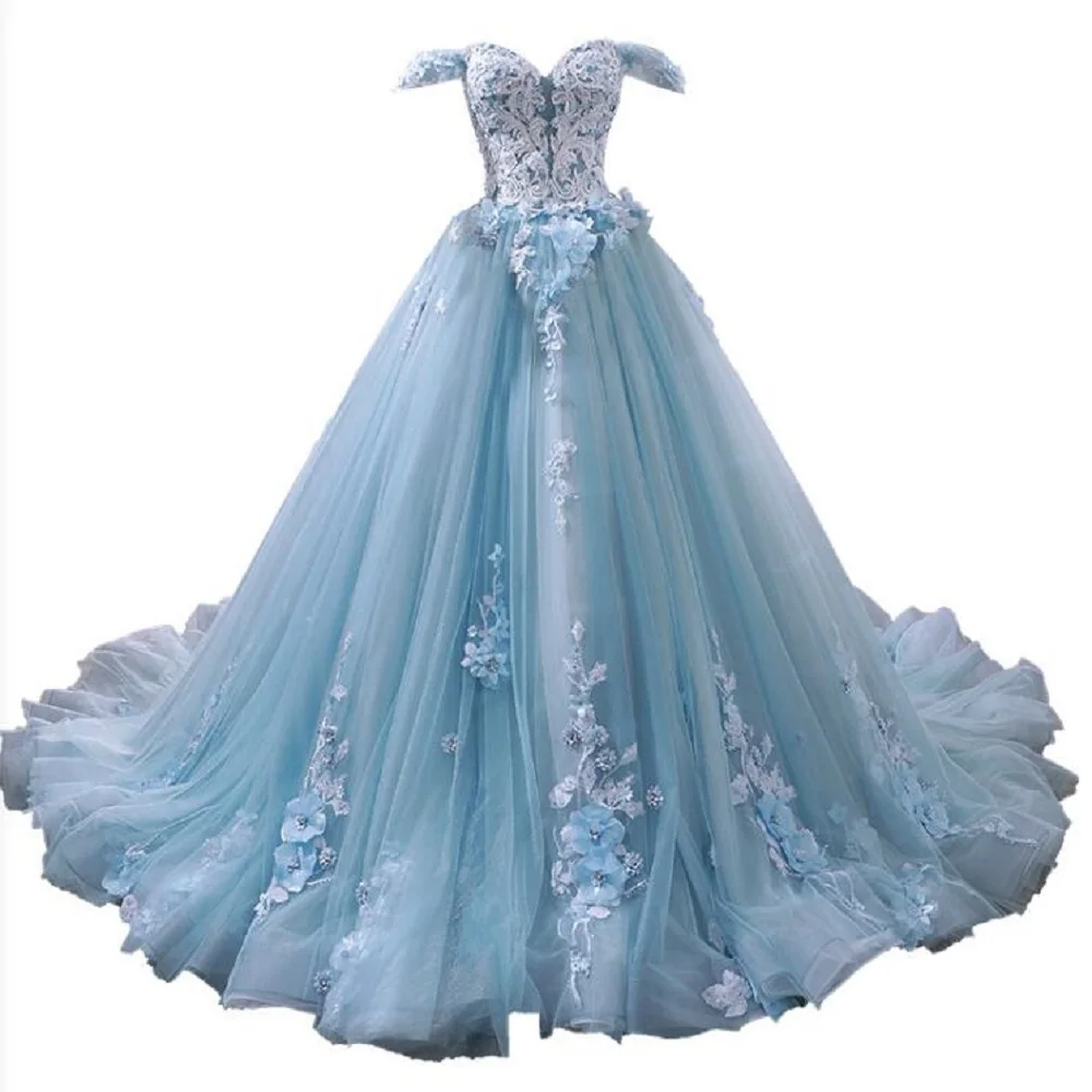 4036 Blue Sweetheart 2024 Quinceanera Dresses 15 Vintage Applique Beaded Birthday Princess Party Gowns