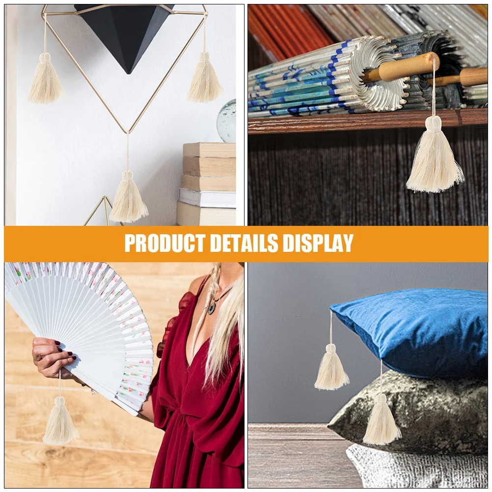 

10Pcs Tassels for Decoration Handwoven Cotton Thread Soft Elegant Style Tassel Pendant DIY Curtain Accessories Key Chain Crafts