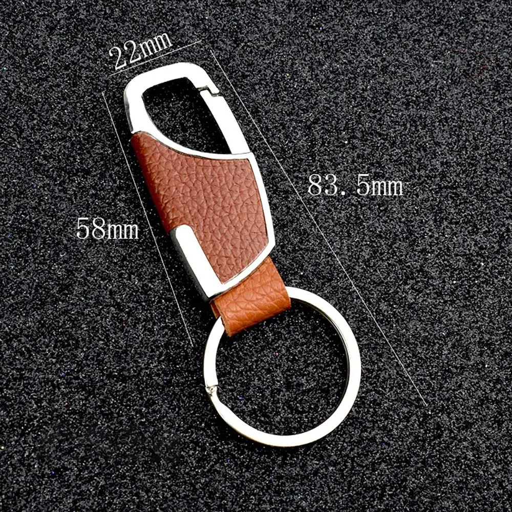 1Pcs Luxury Leather Men Keychain Black Clasp Creative DIY Keyring Holder Outdoor Car Key Chain For Men Jewelry Gift