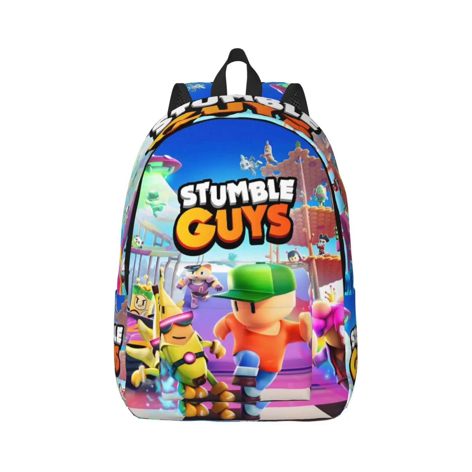 Stumbles Game Cartoon Guys Backpack Men Women High School Hiking Travel Daypack Back to School Gift Laptop Canvas Bags Sports