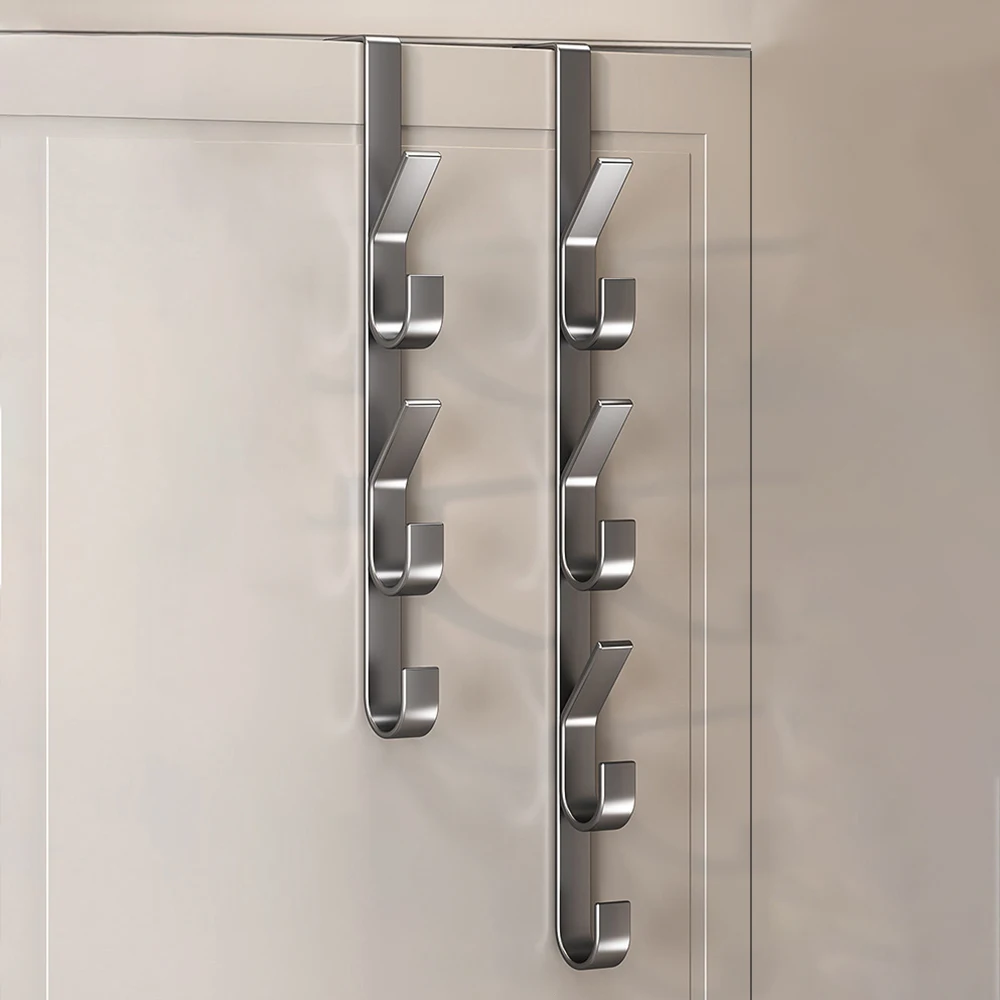 Strong Metal Door Hook Coat Rack - Easy Install Space Saving Design for Bedroom Clothes Hats Bags Organizer image 3