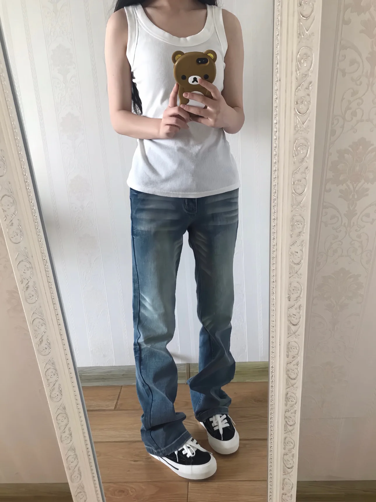 American Retro Micro Flare Denim Jeans Women's 2025 New Spring Summer Low Waist Distressed Sexy Casual Elastic Pants
