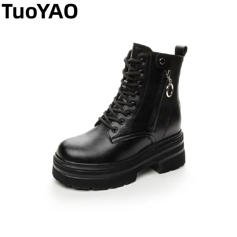 

8cm Beige Black Women Ankle Boots Platform Wedge Heel Booties Shoes Microfiber Leather Fashion Sneakers Shoes High Top