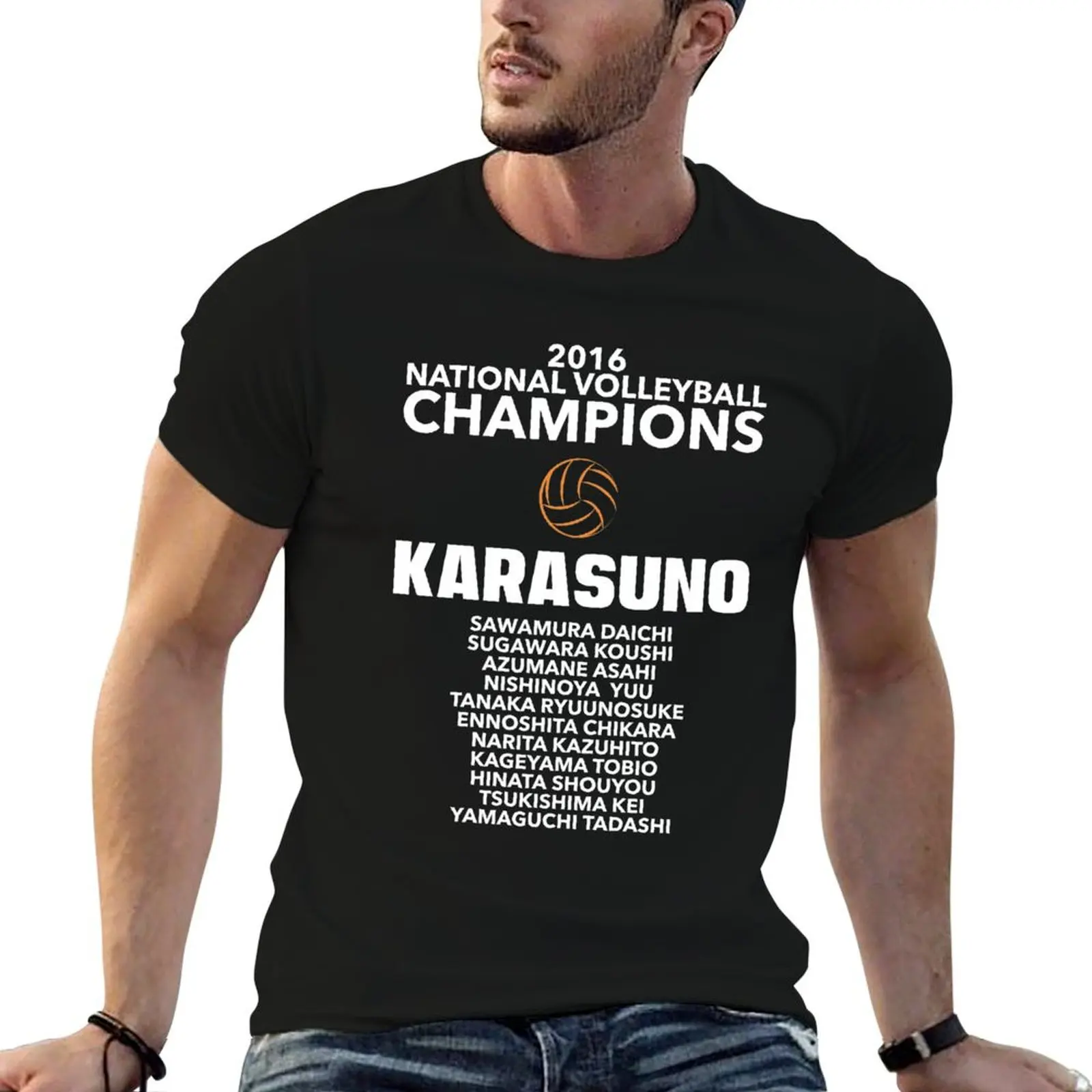 Karasuno Champions T-Shirt Fashion Pattern Printed Tee Shirt