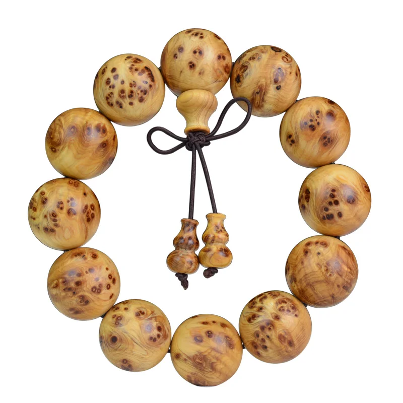 Taihang Arborvitae Scar Retained Old Material Prayer Beads 20mm Handmade Small Hole Unisex Handcraft Jewelry Gift