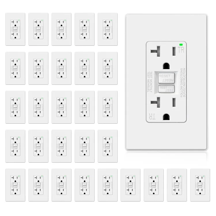 GFCI Outlet 20 Amp, Self-Test GFI Electrical Outlet with Thinner Design, TR Tamper Resistant GFCI Receptacle