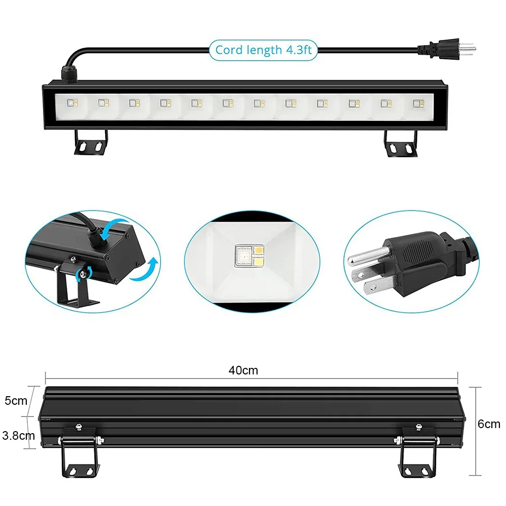 Lámpara RGBCW regulable para exteriores, luz de pared de 2 piezas, 45W, impermeable, Control por aplicación, para jardín, iglesia, escenario,