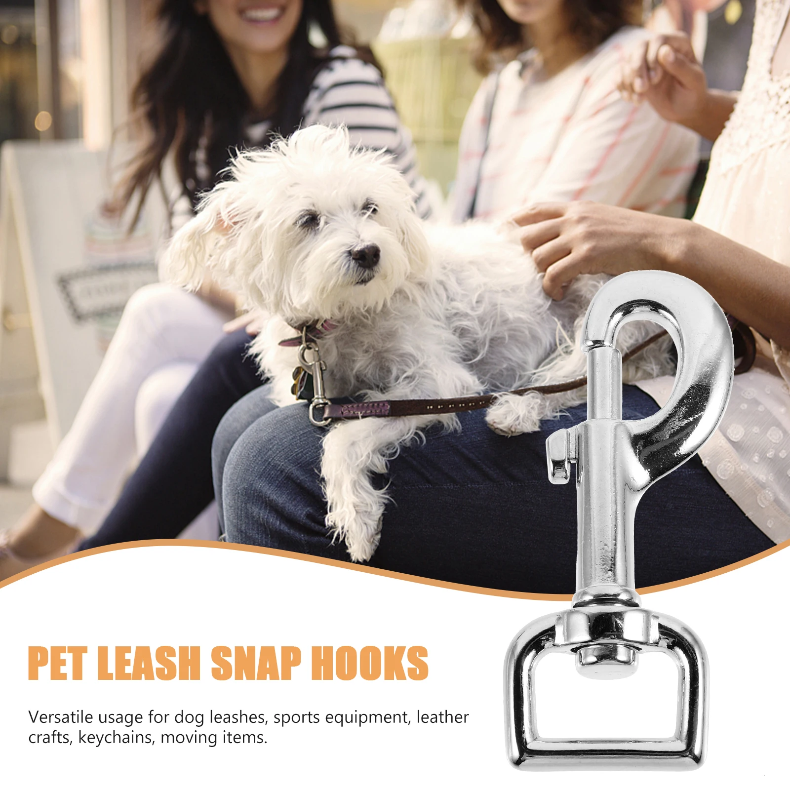 

2pcs Dog Leash Clasp Metal Pet Buckle Hook 20MM White Nickel Durable Replacement Clips Snap Hooks for Luggage Backpacks Pet