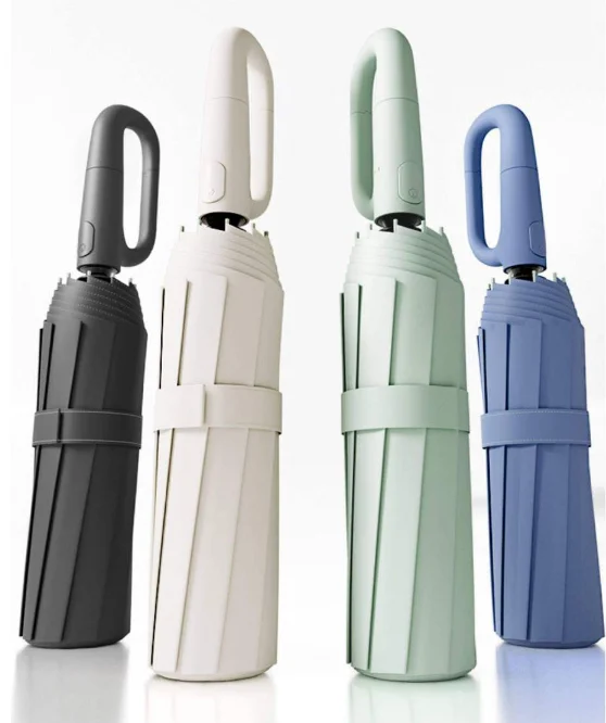UV‑Proof Automatic Folding Sun Umbrella Compact Stylish Umbrella With Loop Buckle Lightweight For Outdoor Travel Camping Trip