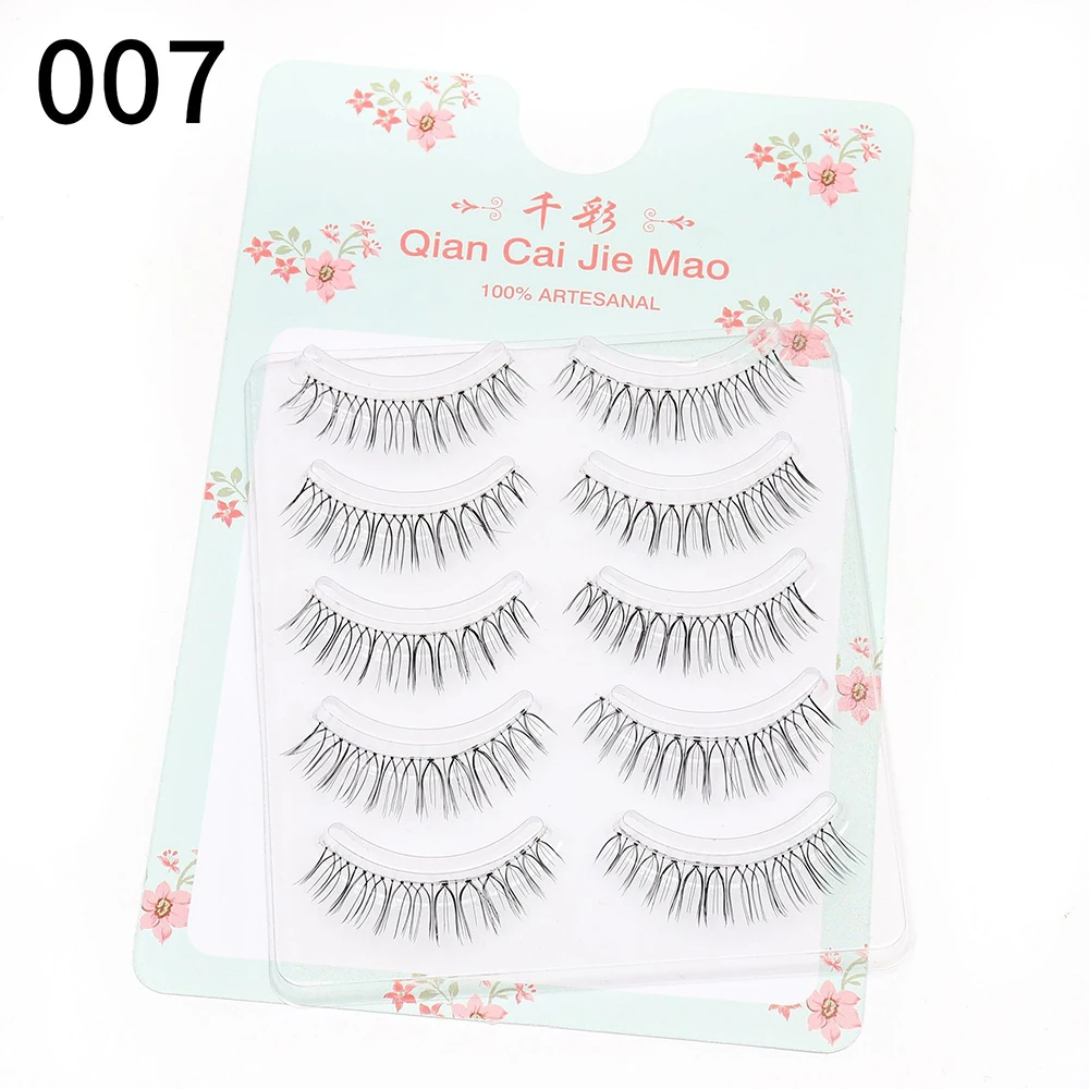 5-pair Manga Eye A Shaped False Eyelashes Wet Lashes Thick Manhua Spiked Eyelashes Naturally Soft Douyin Makeup Lash Extension