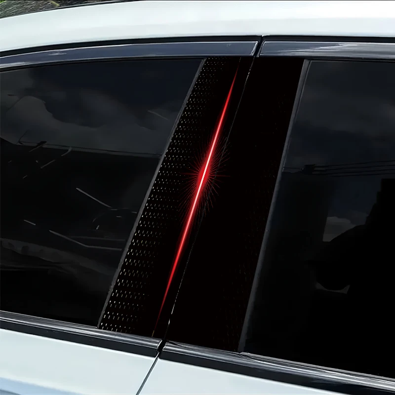 2 pieces of automotive B-pillar stickers Laser Smooth material protection film with anti-scratch properties