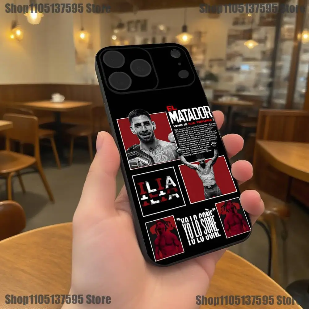 아이-일리아 파이팅 티-토프리아 폰 케이스 아이폰 17,16,15,14,13,12,11,프로,엑스에스,맥스,엑스알,플러스,이,세4,미니 블랙 소프트 커버