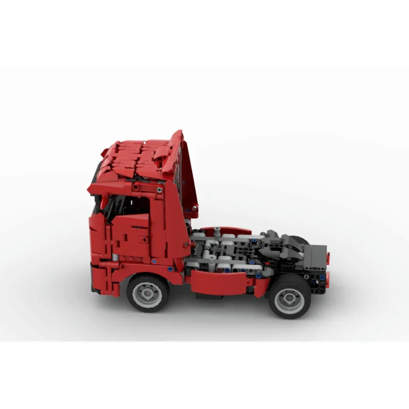 MOC-260182 New City Cargo Flat-Front Semi-Trailer Truck Building Block Model 726 Parts Boys' Kids Birthday New Year Toy Gift