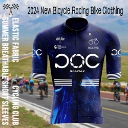 2024Summer Men's Cycling Shirt Road Bicycle Breathable Bicycle Short Sleeve Team Cycling Training Set Bib Shorts New Bicycle Set