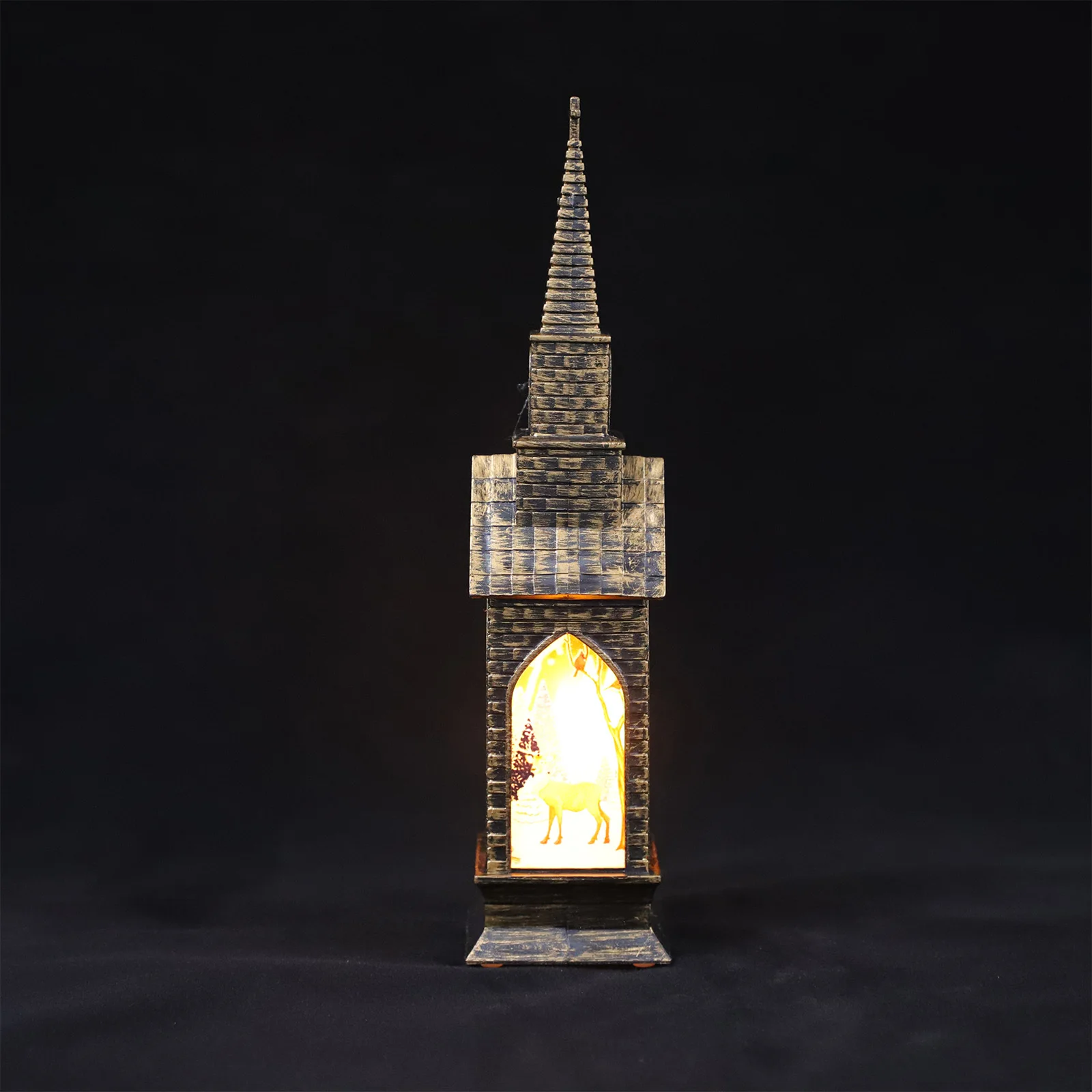 

1Pcs LED Small House Ornament Christmas Luminous Night Light Desktop Decor Castle Adornment Festival Gift Small House Ornament