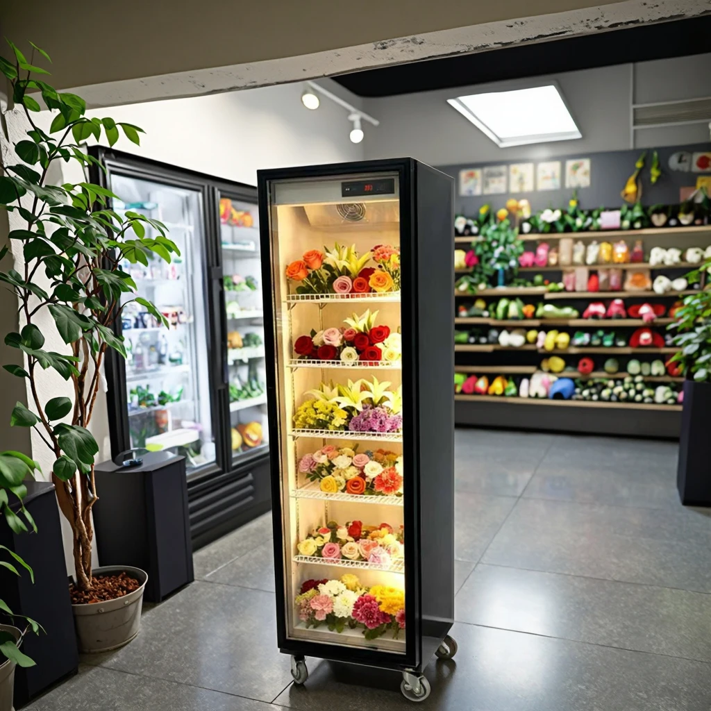 

Холодильный шкаф для цветов 420 л с полноэкранным дисплеем для букетов, хит продаж у интернет-знаменитостей