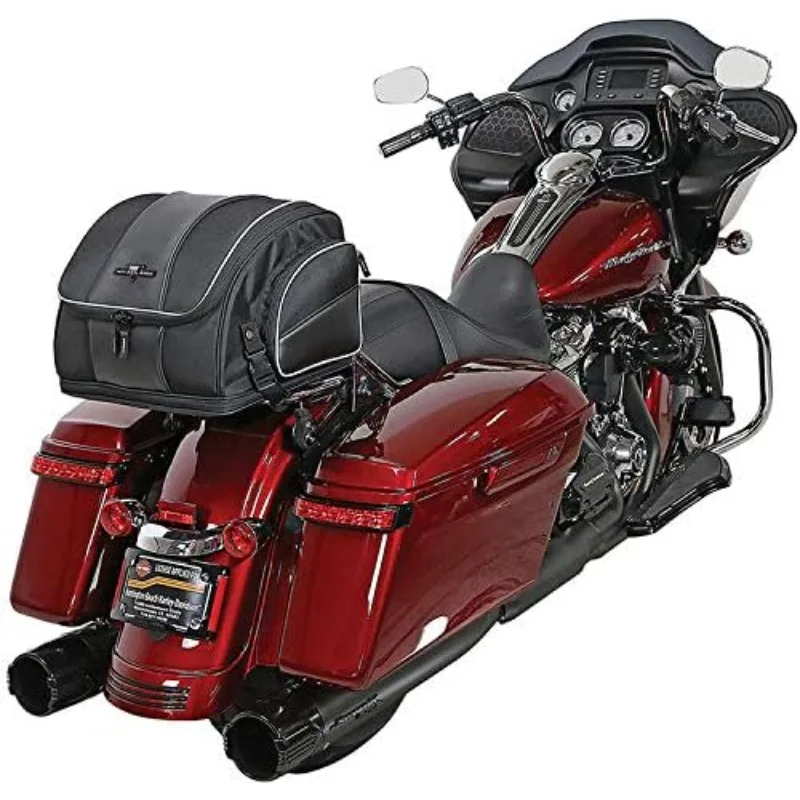 Nelson-Rigg Route 1 Weekender バックレスト/シーシーバー ラック バッグ。 Davidson、Indian、Yamaha、Suzuki のオートバイに適合