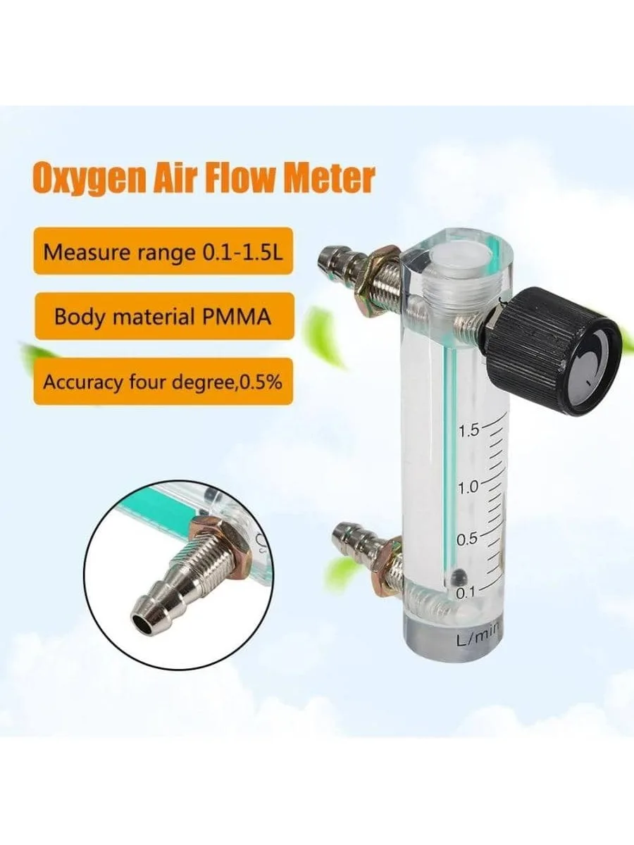 Imagem -02 - Oxigênio Gás Medidor Flowmeter Contador Indicador de Fluxo o2 Oxigen Dispositivo Switch 0.1 a 1.5l por Min Alt ar