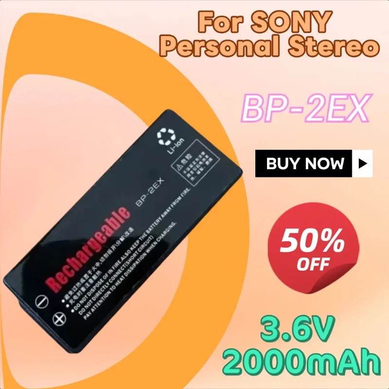 

2000mAh BP-2EX for SONY Personal Stereo D150 D250 D-Z555 D-555 D-150 D-250 D-99/90 D-88/82 D-303 D-515 DCP-150 DCP-100 Battery