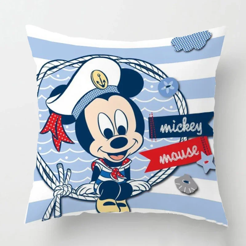 Disney Cartoon Mickey Minnie Mouse Boys Girl Cushion Cover Home Decoration Fairy Tale Princess Hero Heroine  Pillowcase