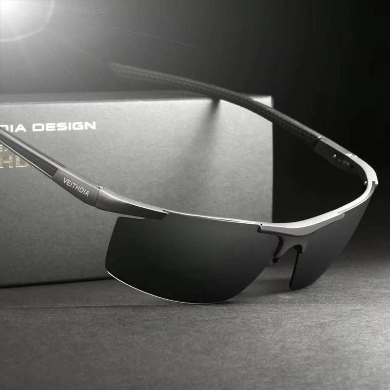 Hot selling：2025 Latest Trendy High-End UV400 Polarized Sunglasses for Men Rectangular Shaded Sun Glasses Metal Frame Gaf
