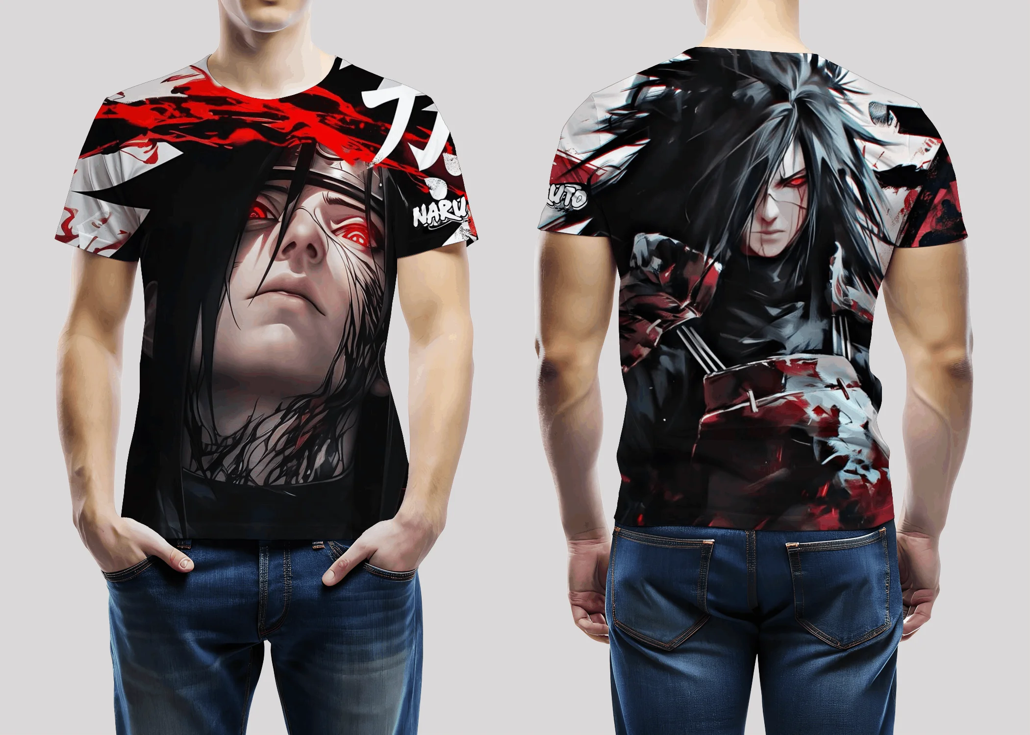 Caliente Naruto Anime Uchiha Itachi Madara Sasuke Kakashi Sharingan 3D impresión Cosplay camiseta moda Casual niño niña Unisex chico deportes
