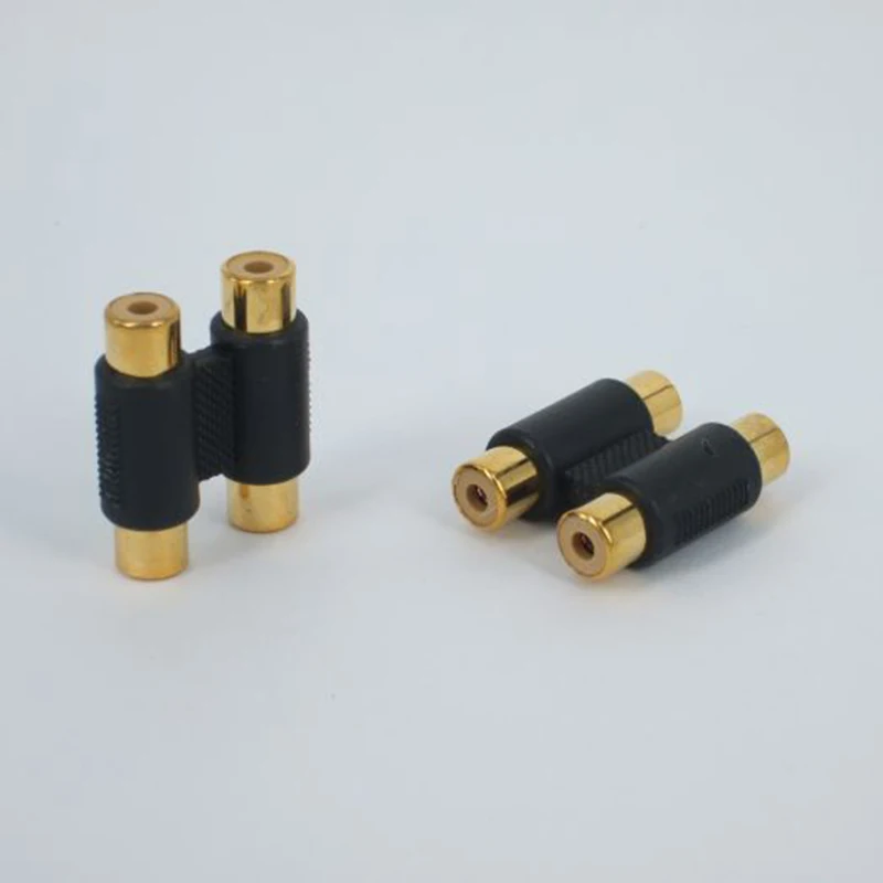 Gold-plated Av Lotus Female Dual-pass Extension Cord 2rca Female-to-female Docking Connector Audio And Video Adapter B1