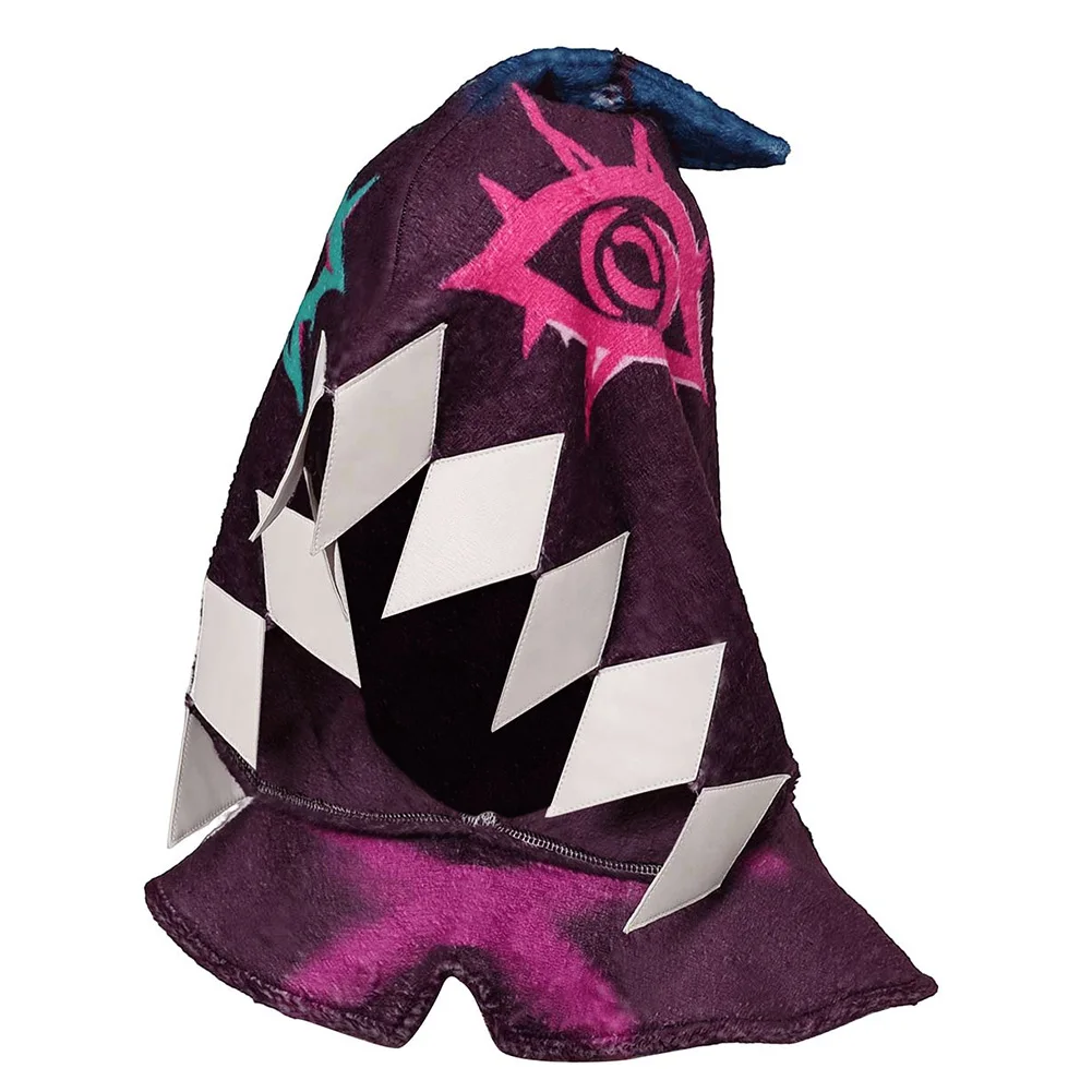 Acrane Jinx Cosplay Mit Kapuze Hut Kappe Disguise Weibliche Roleplay Kopfbedeckung Spiel LOL Kostüm Zubehör Halloween Karneval