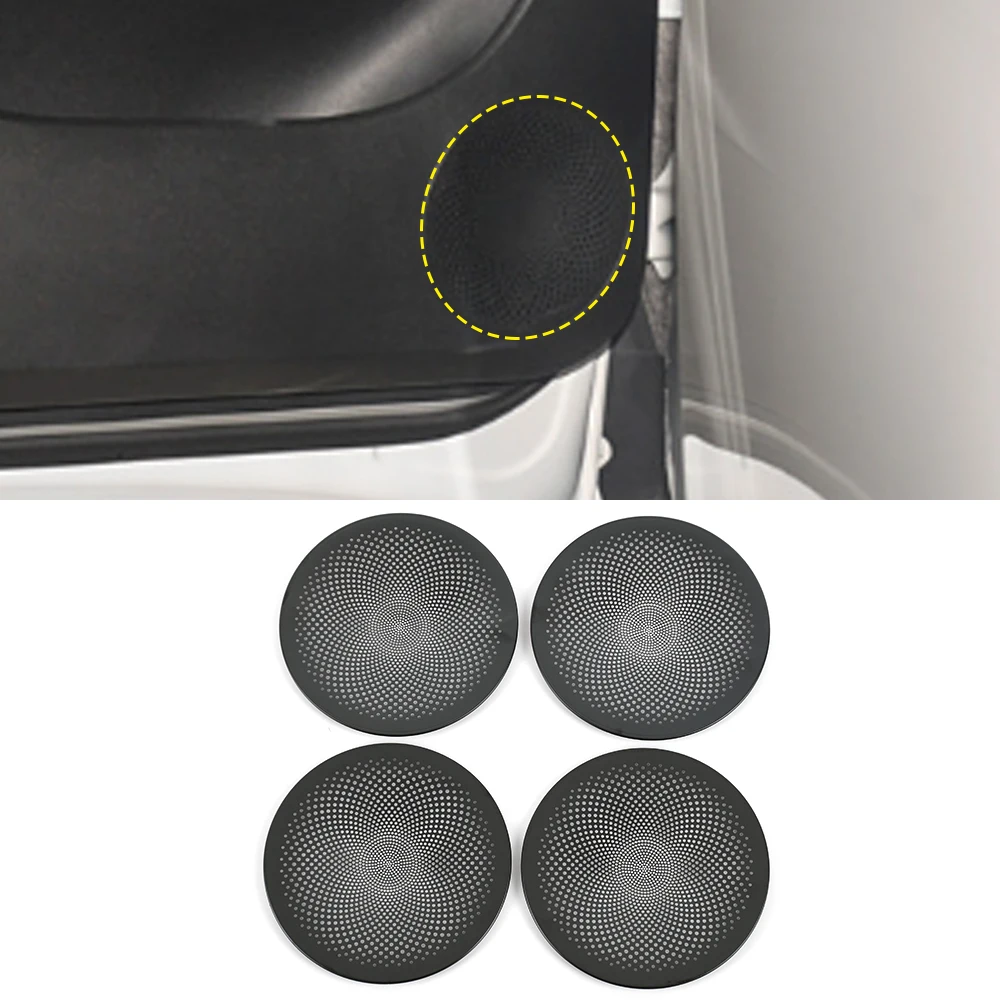 

For Wuling Cloud EV 2023 2024 Car Door Audio Speaker Cover Loudspeaker Pad Trim Frame Sticker Stainless Interior Accessories