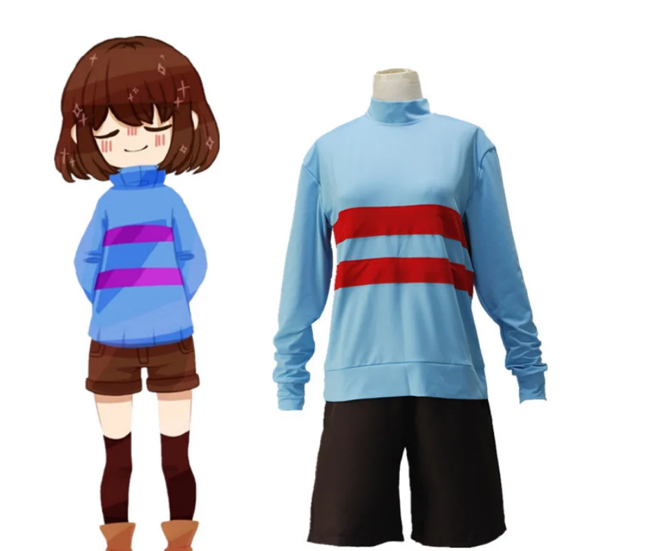 Anime Undertale Frisk Chara Cosplay Costume Andertail Sweatshirts Long Sleeve Clothing Shorts Performance Disguise Wear Daily view 6