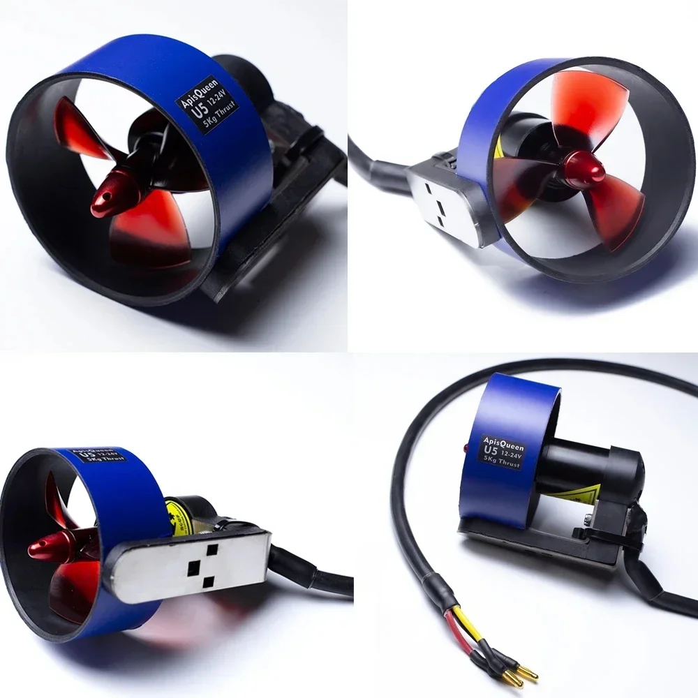 ApisQueen U5 12-24V Underwater Thruster 5Kg Thrust Propeller Propulsion With Bi-Directional ESC For Boat ROV Paddle Board