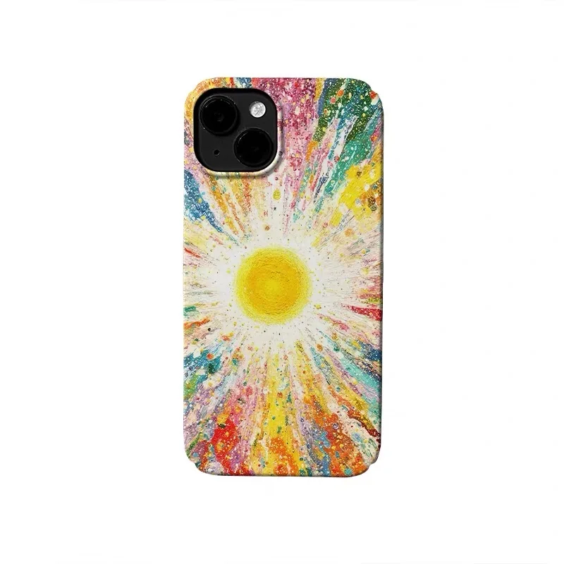 

Colorful Sunshine Graffiti Phone Case for IPhone 16E 15 14 13 Pro Max 12 Mini 11 Pro Plus Protection Ultra Thin Hard PC Cover