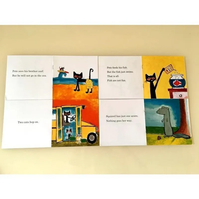 12 Buch/Set Ich kann die Pete Cat Books Sets in Englisch lesen Kinder Bilder geschichte Bücher Lernspiel zeug Kinder Tasche Lesebuch