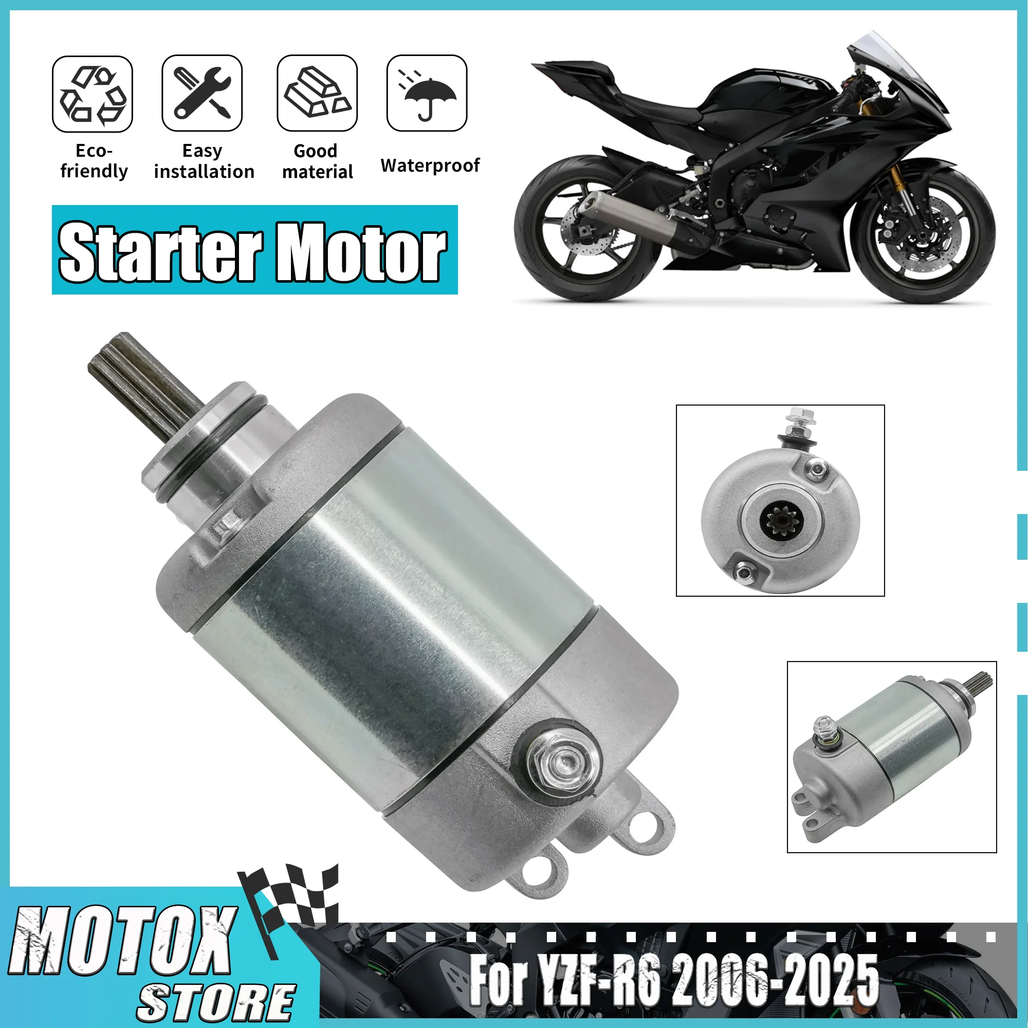 

Fit For YAMAHA YZF R6 2006-2025 YZF-R6 Motorcycle Accessories Engine Starting Starter Motor YZFR6 2021 2022 2023 2024